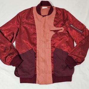 Facetasm Red Satin Bomber Jacket Made in Japan Logo Print Medium Designer Street